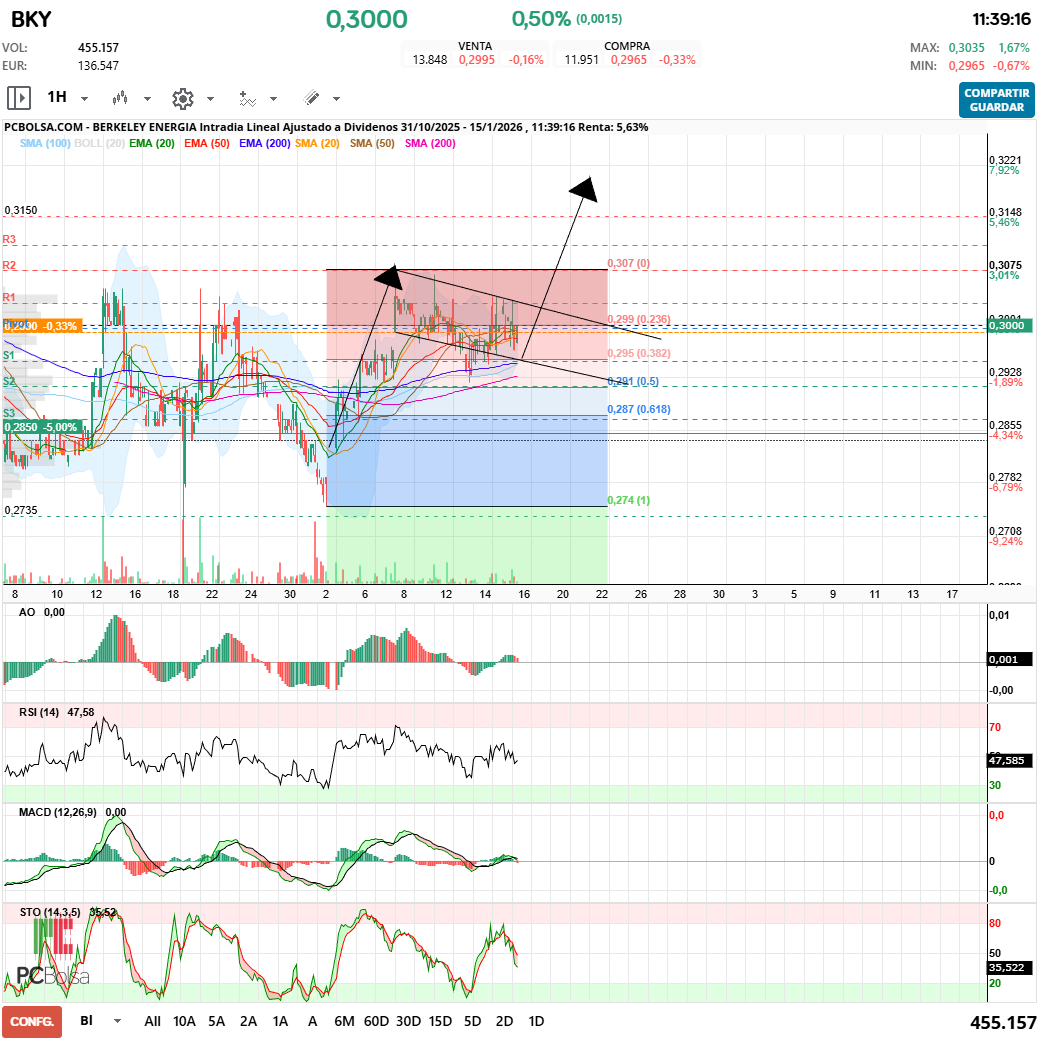 grafico de la accion Berkeley Energia