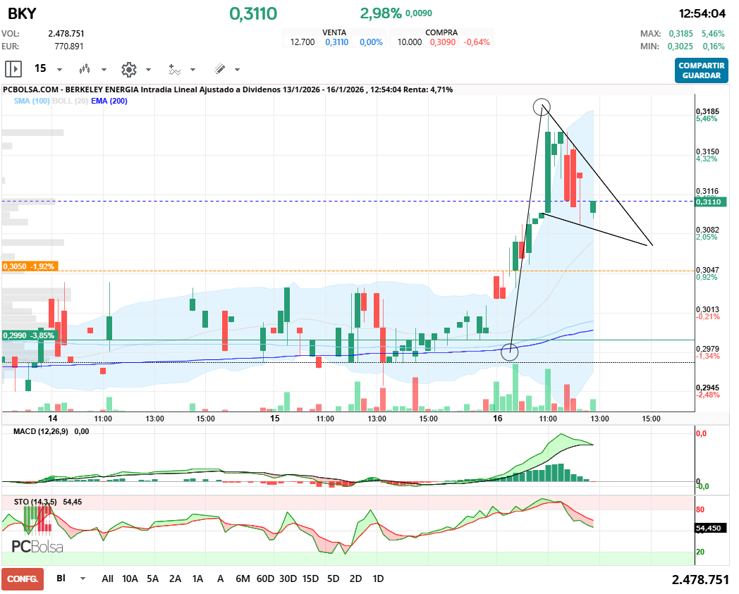 grafico de la accion Berkeley Energia