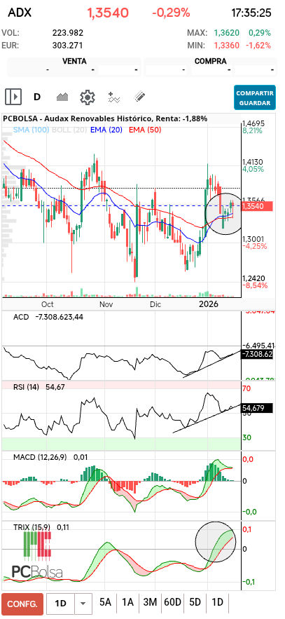 grafico de la accion Audax Renovables