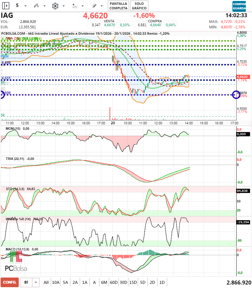 grafico de la accion jminversion