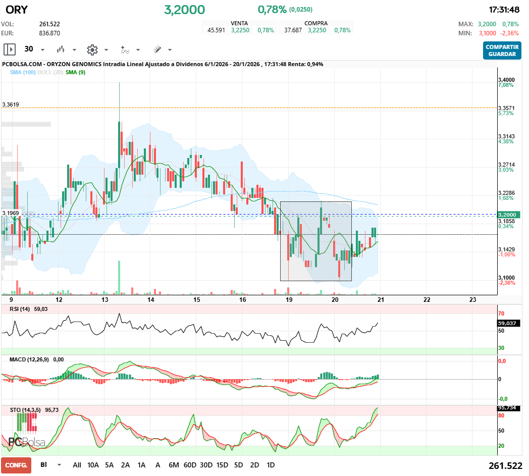 grafico de la accion javifm