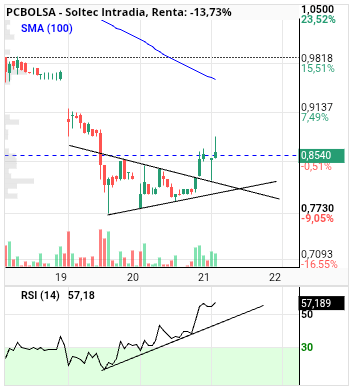 grafico de la accion Soltec
