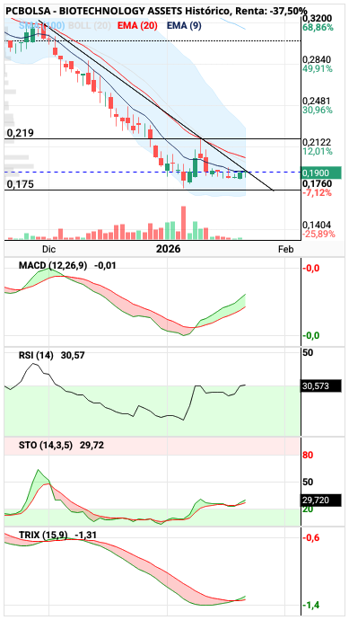 grafico de la accion BIOTECHNOLOGY ASSETS