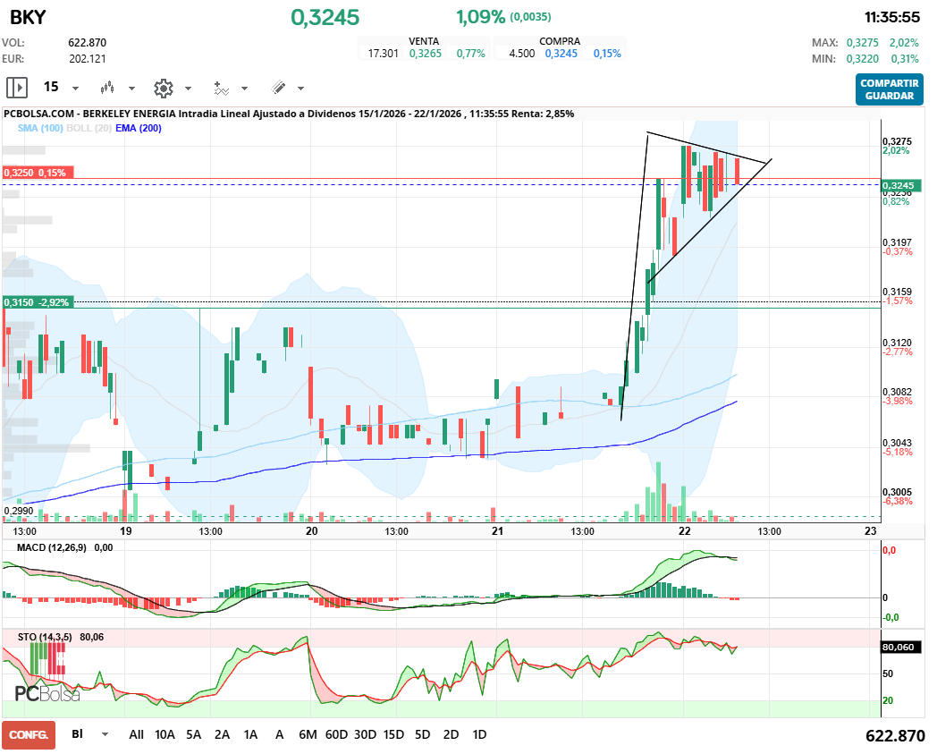 grafico de la accion alcazaba