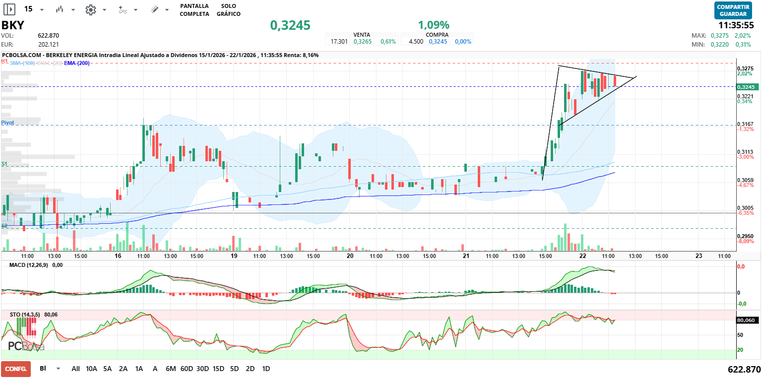 grafico de la accion alcazaba