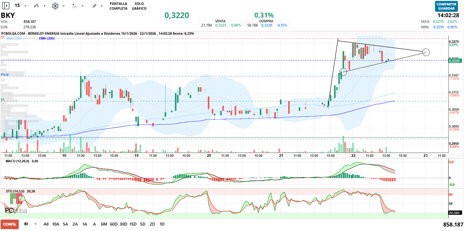 grafico de la accion alcazaba