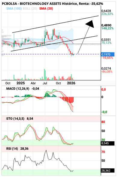 grafico de la accion BIOTECHNOLOGY ASSETS