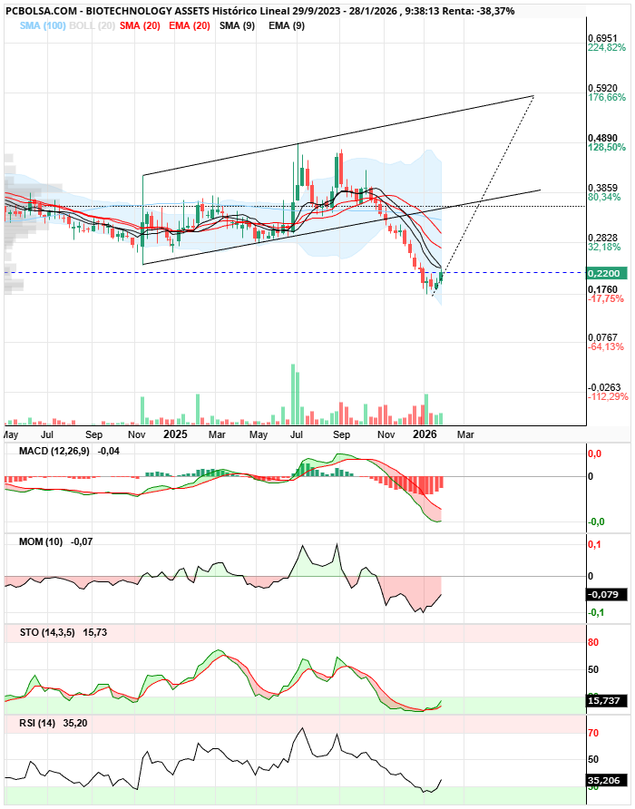 grafico de la accion clayton