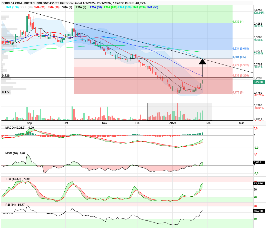 grafico de la accion clayton