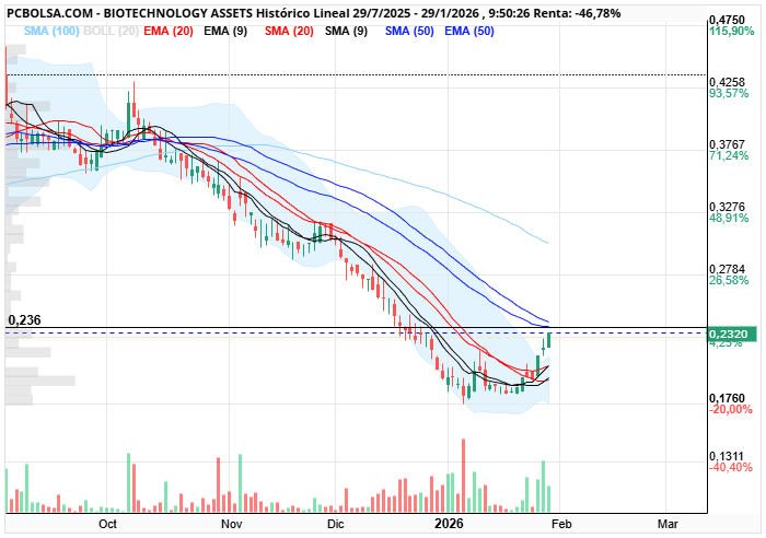grafico de la accion BIOTECHNOLOGY ASSETS