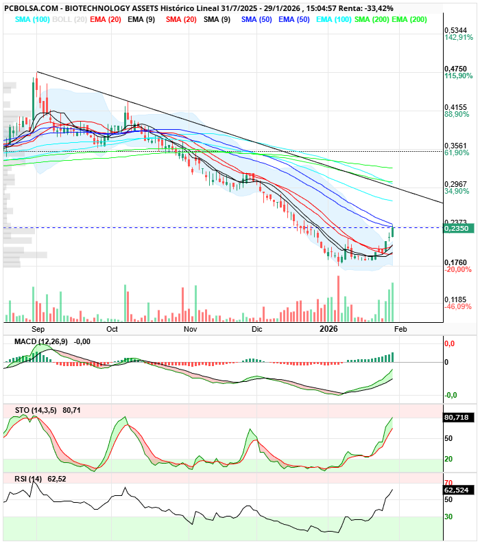 grafico de la accion BIOTECHNOLOGY ASSETS
