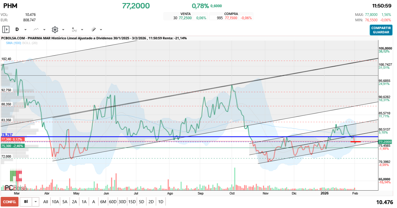 grafico de la accion futurosolar
