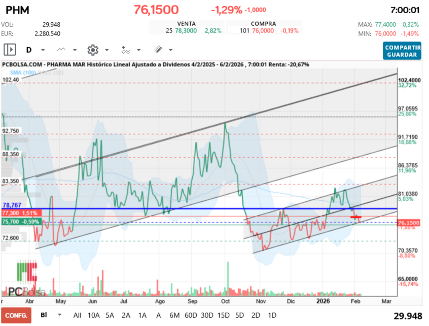 grafico de la accion futurosolar