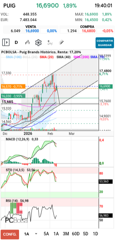 grafico de la accion racso