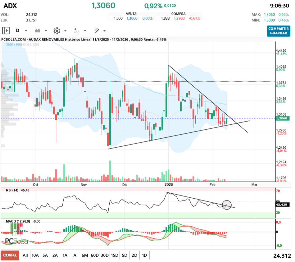 grafico de la accion pga38