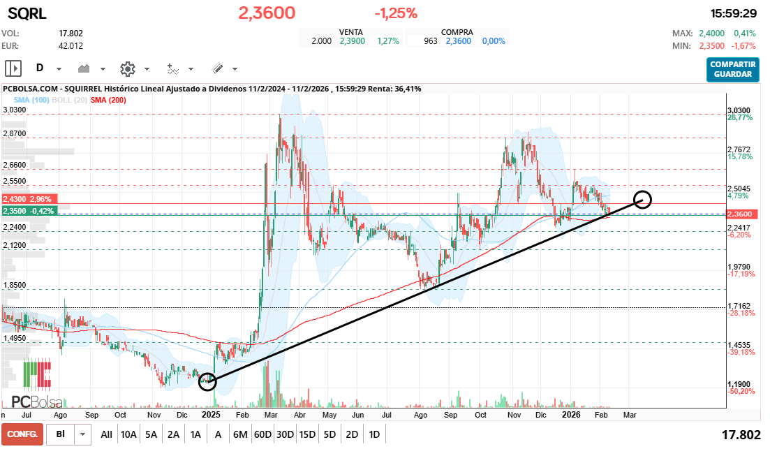 grafico de la accion Squirrel