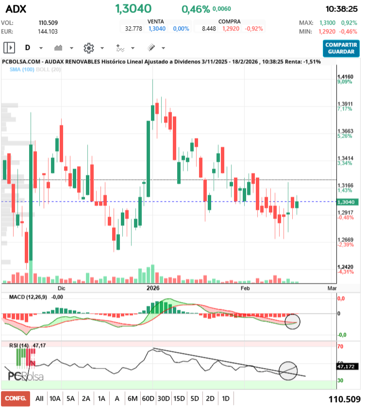 grafico de la accion Audax Renovables