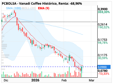 grafico de la accion Vanadi Coffee