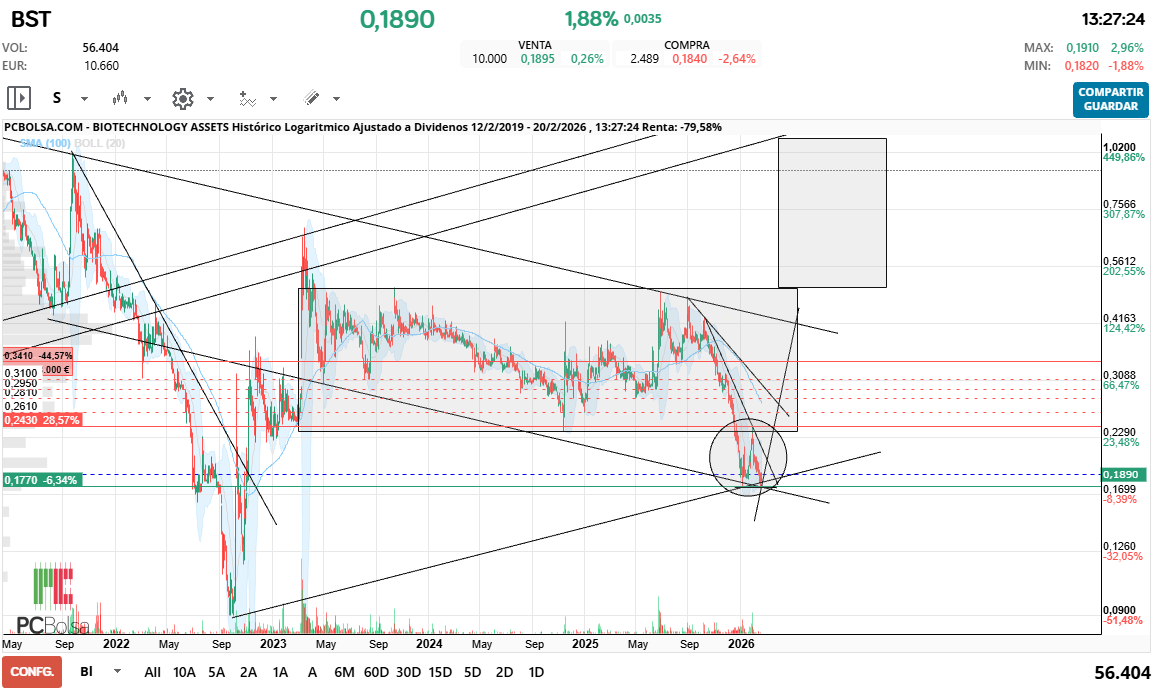 grafico de la accion BIOTECHNOLOGY ASSETS
