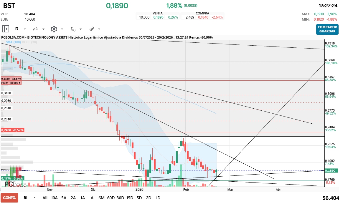 grafico de la accion BIOTECHNOLOGY ASSETS