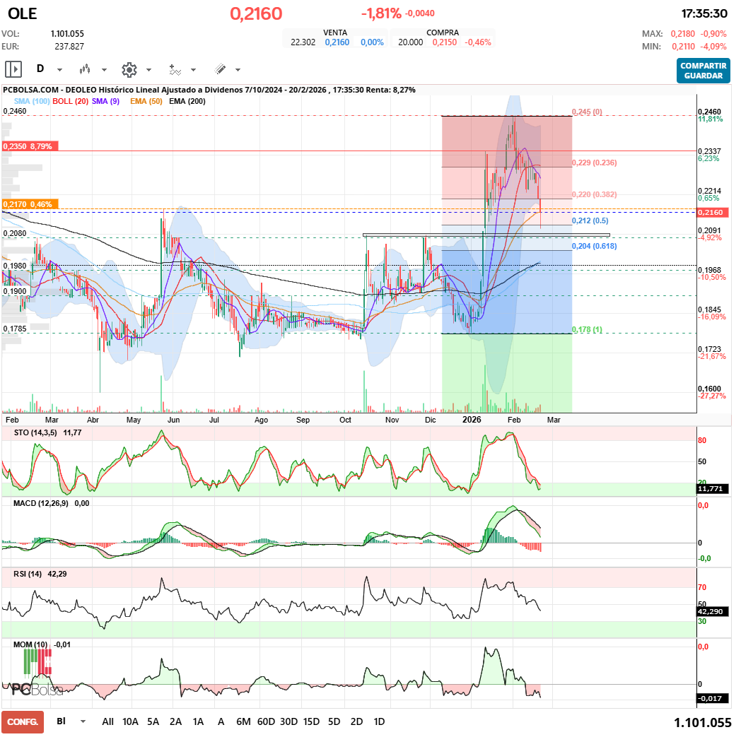 grafico de la accion javifm