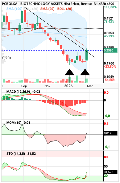 grafico de la accion clayton