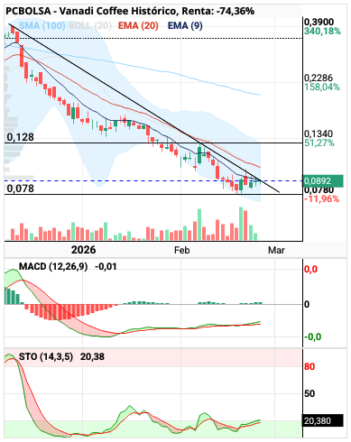 grafico de la accion Vanadi Coffee
