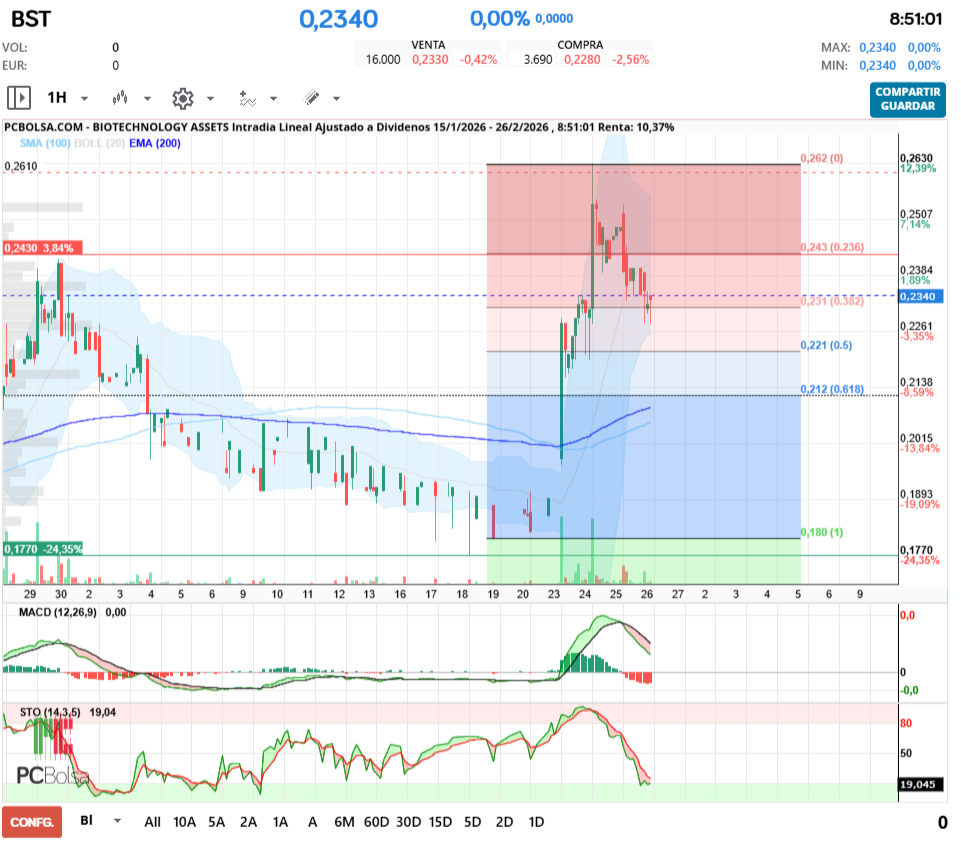 grafico de la accion alcazaba