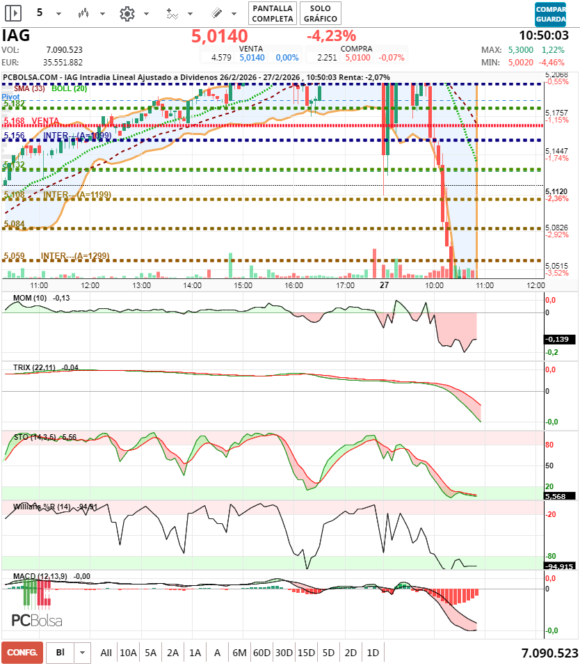 grafico de la accion jminversion