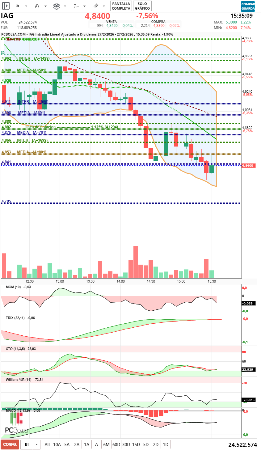 grafico de la accion jminversion