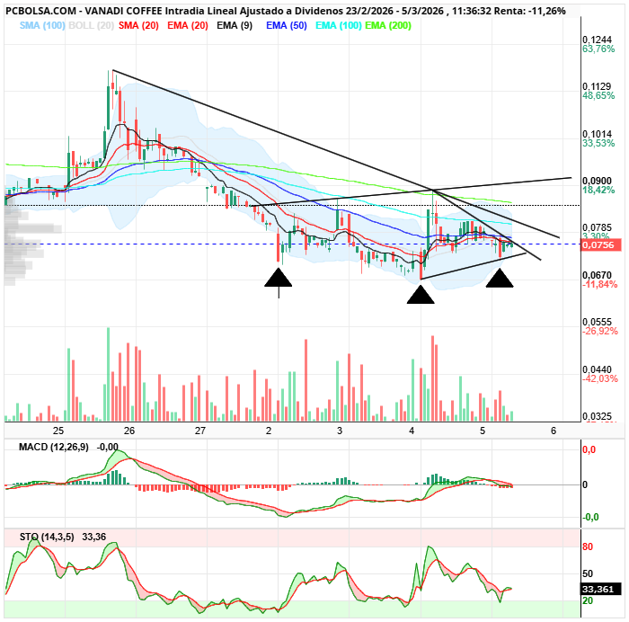 grafico de la accion Vanadi Coffee