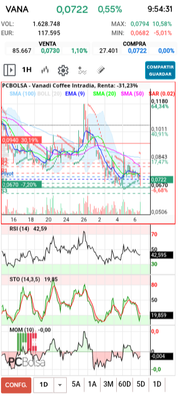 grafico de la accion txinguu