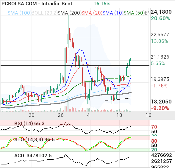 grafico de la accion berto