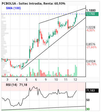 grafico de la accion Soltec