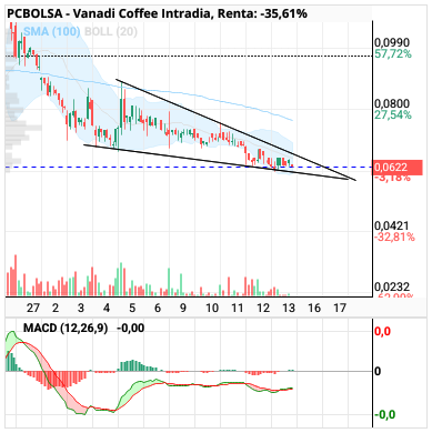 grafico de la accion Vanadi Coffee