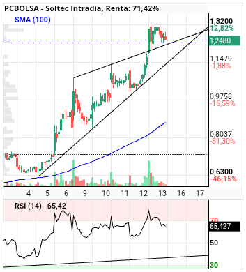 grafico de la accion Soltec