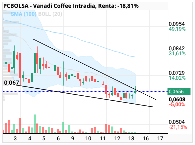 grafico de la accion Vanadi Coffee