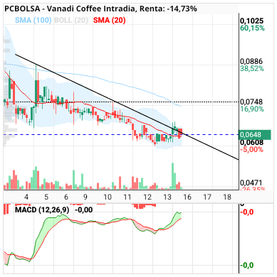 grafico de la accion Vanadi Coffee