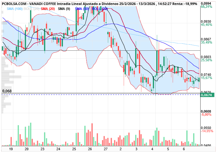 grafico de la accion Vanadi Coffee