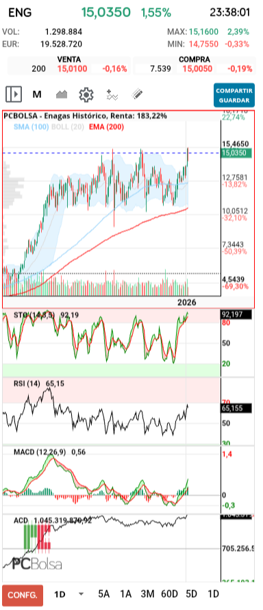 grafico de la accion dmeiga