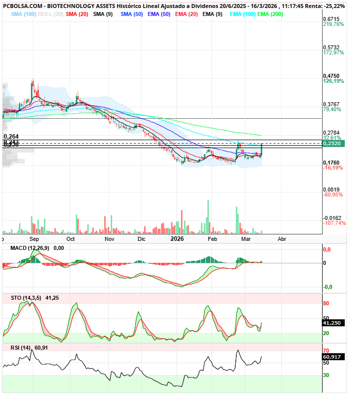 grafico de la accion BIOTECHNOLOGY ASSETS