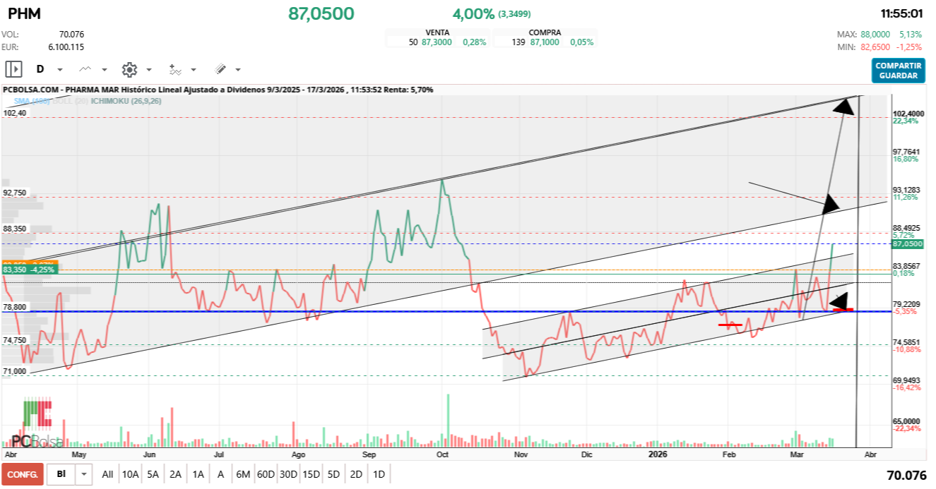 grafico de la accion futurosolar