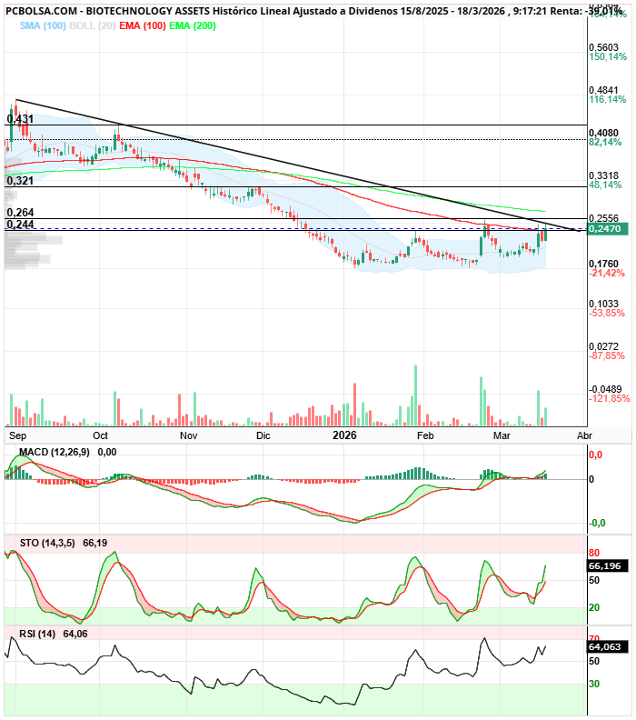 grafico de la accion BIOTECHNOLOGY ASSETS
