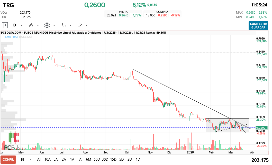 grafico de la accion hgf16