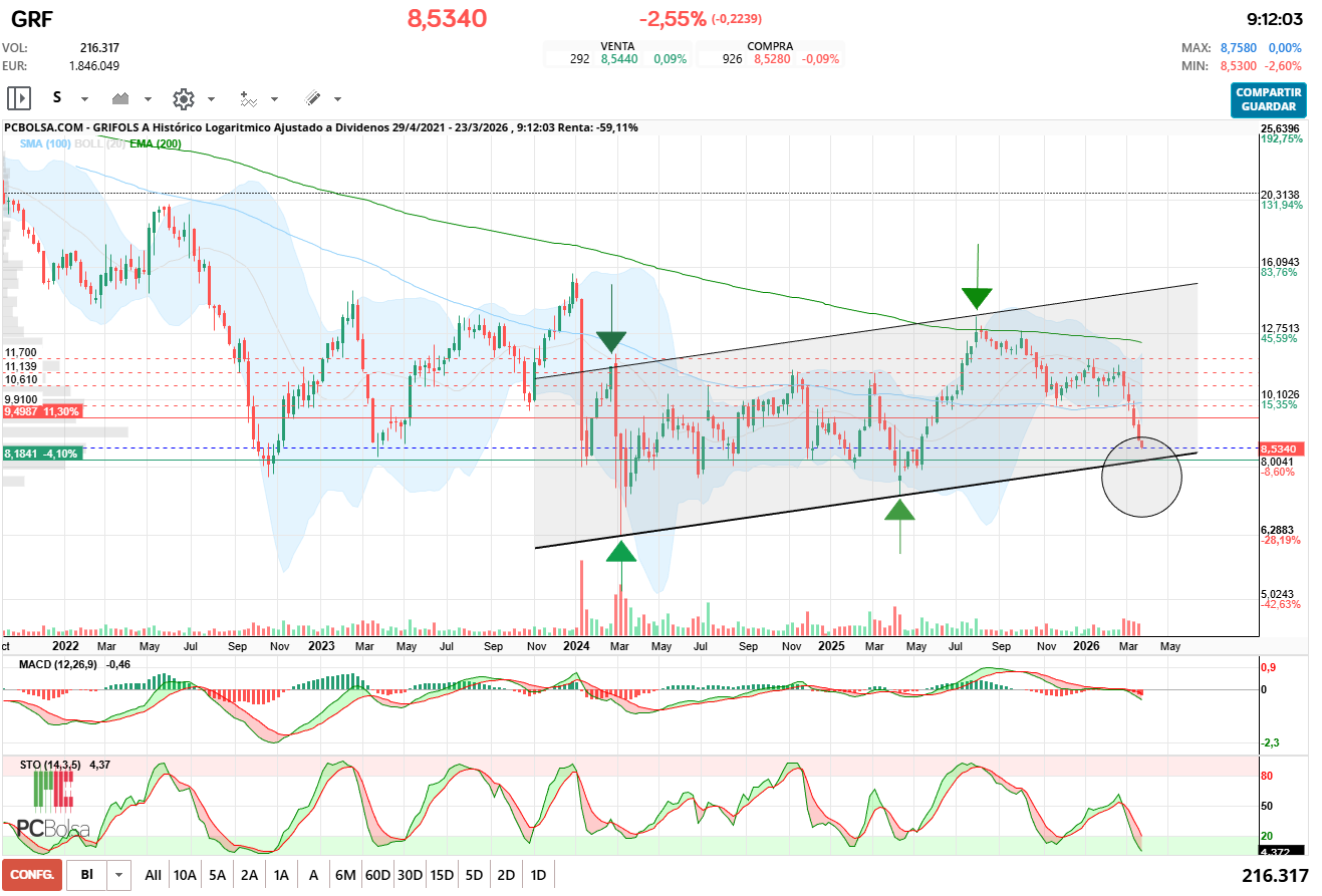 grafico de la accion antonioperez
