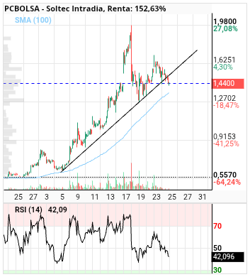 grafico de la accion Soltec
