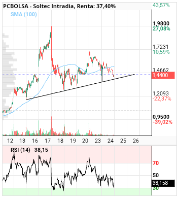 grafico de la accion Soltec