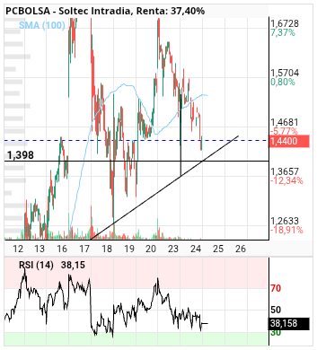 grafico de la accion Soltec