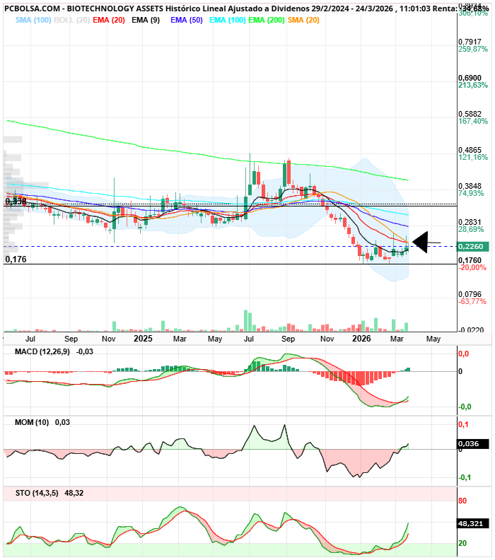 grafico de la accion BIOTECHNOLOGY ASSETS