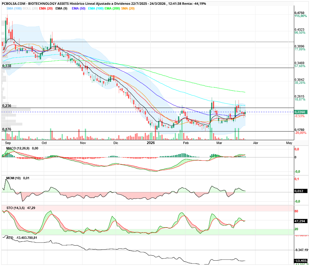 grafico de la accion BIOTECHNOLOGY ASSETS